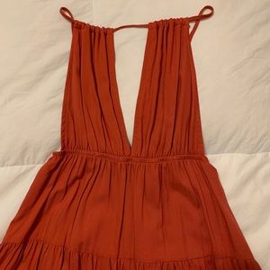 Rust orange western style dress